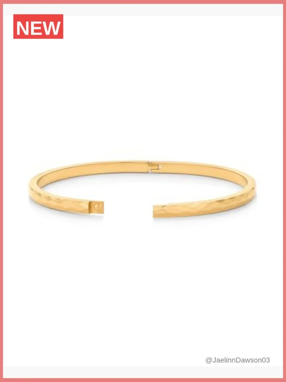 14K Gold Plated Stainless Steel Bangle Bracelet for Women